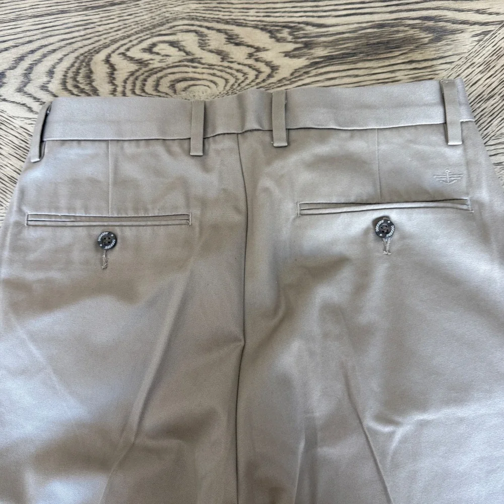 Dockers Mens Slim Fit Chinos Khaki Tan Flat Front Dress Pants 29x32